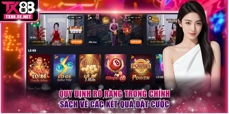 Quy định rõ ràng trong chính sách về các kết quả đặt cược